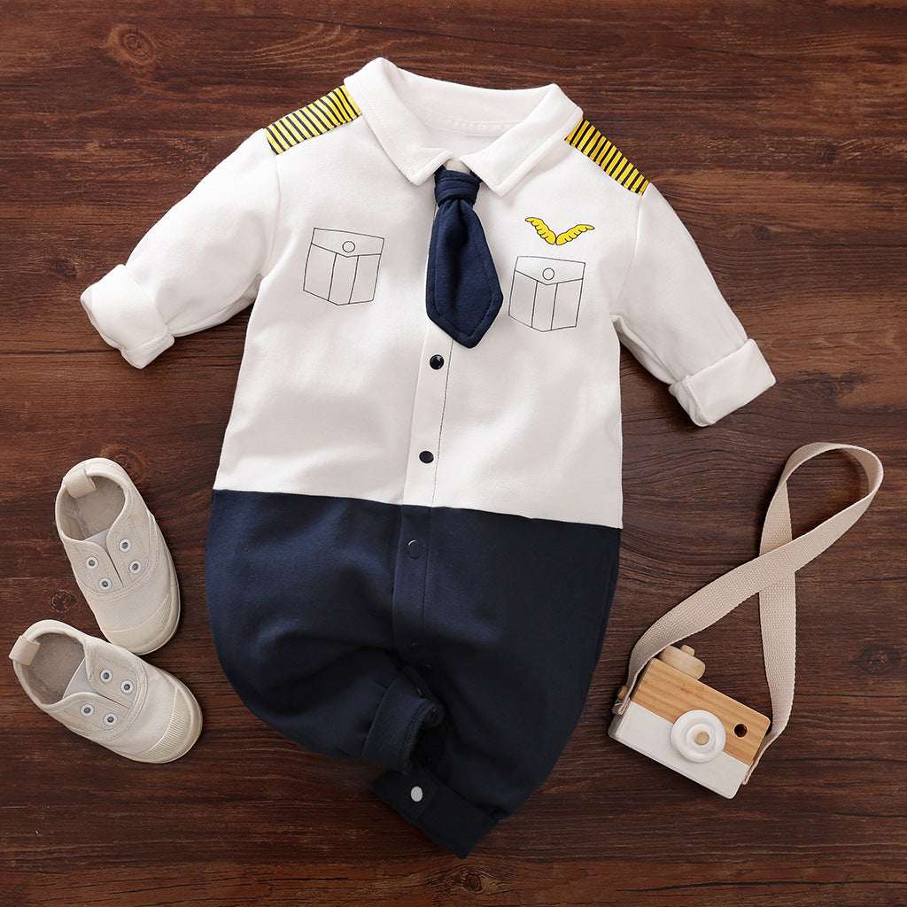 Gentleman's Baby Clothes, Long-sleeved Baby Clothes, Gentleman's Romper