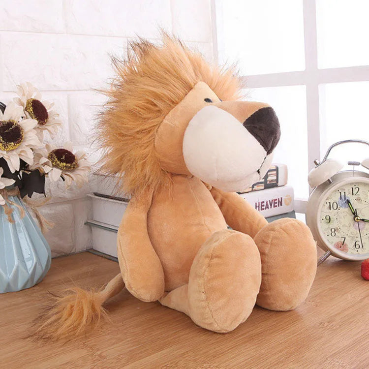 Stuffed Plush Animals Toys Soft Dolls Jungle Lion Elephant Tiger Dog Fox Monkey Deer Children Gift Kawaii Baby Kids Hobbie Toys