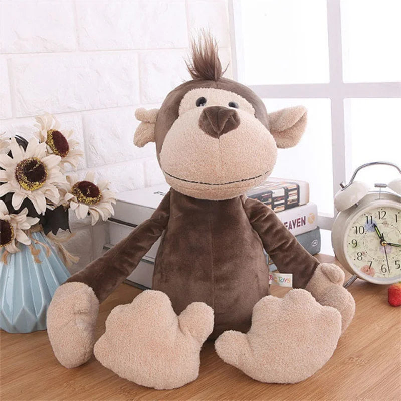 Stuffed Plush Animals Toys Soft Dolls Jungle Lion Elephant Tiger Dog Fox Monkey Deer Children Gift Kawaii Baby Kids Hobbie Toys