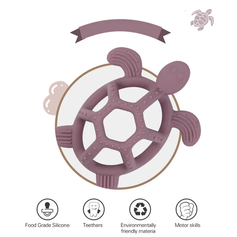 1Pcs Baby Silicone Teether Ring BPA Free Rattles Bracelet Food Grade Newborn Baby Accessories Cartoon Silicone Teething Toys