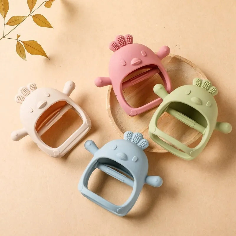 1Pcs Baby Silicone Teether Ring BPA Free Rattles Bracelet Food Grade Newborn Baby Accessories Cartoon Silicone Teething Toys