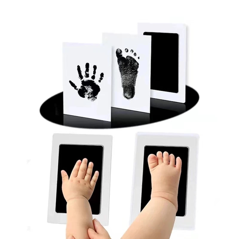 Newborn Baby DIY Hand And Footprint Kit Ink Pads Photo Frame Handprint Toddlers Souvenir Accessories Safe Clean Baby Shower Gift